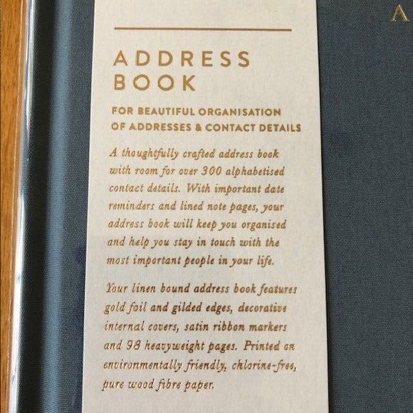 NEW Bespoke Letterpress Couture Stationery Address Book Lined Kashmir Blue - Picture 4 of 8